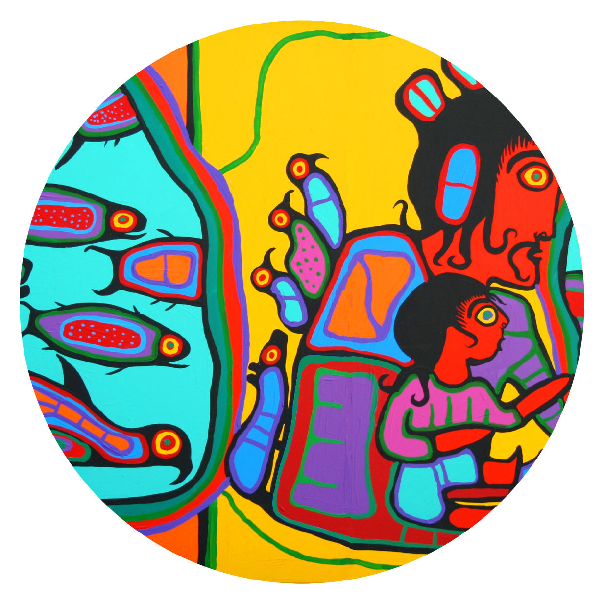 Norval Morrisseau Looking through the Portal - Oscardo