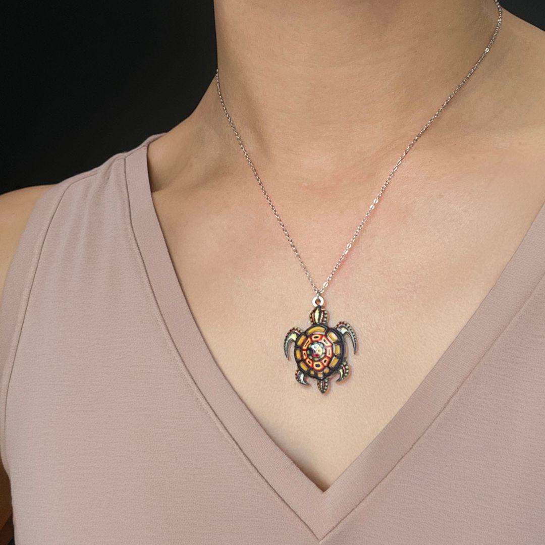 James Jacko Medicine Turtle Charm Necklace