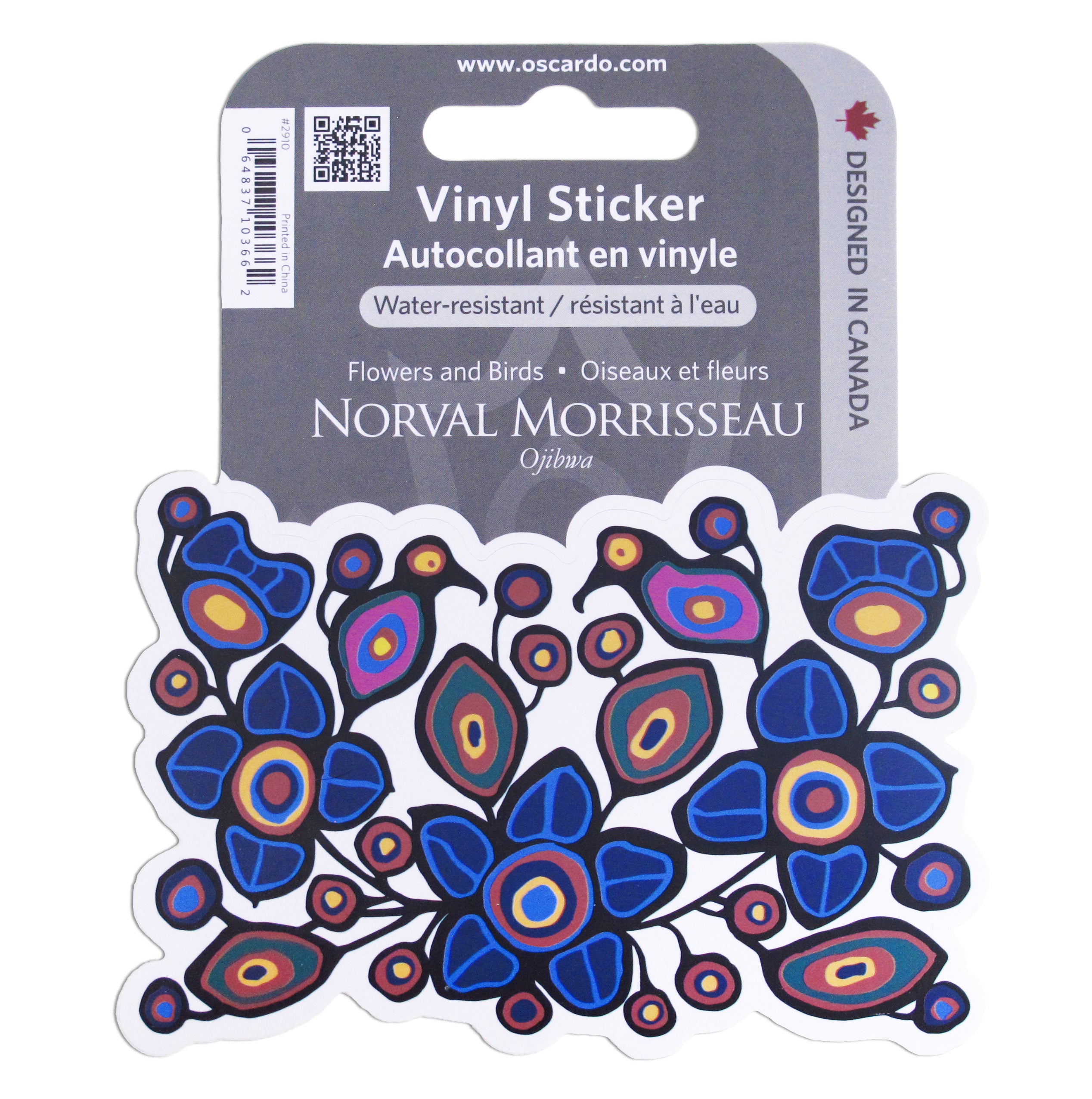 Norval Morrisseau Flowers and Birds Vinyl Sticker