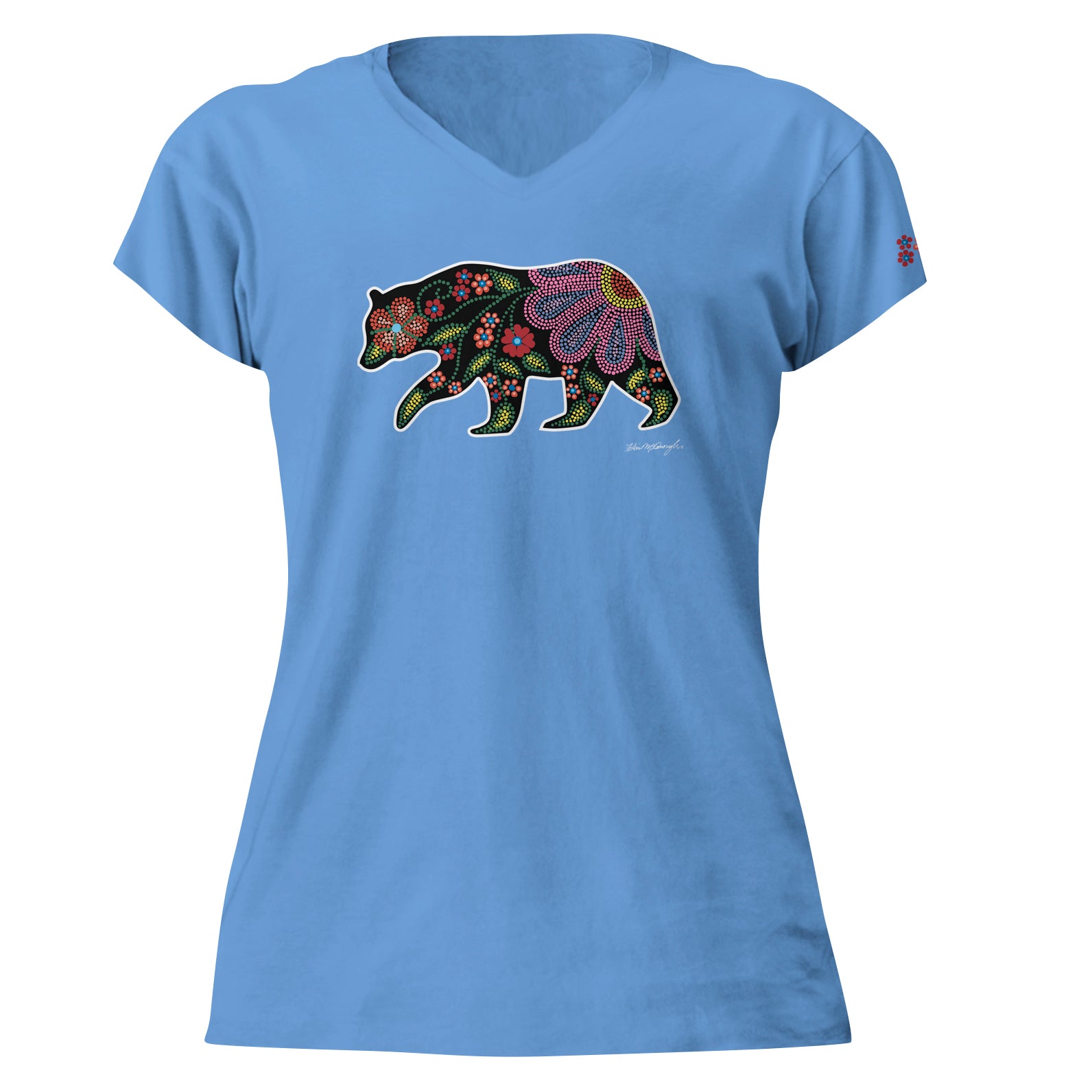 Kim McDonough Celestial Bear V-Neck Tshirt