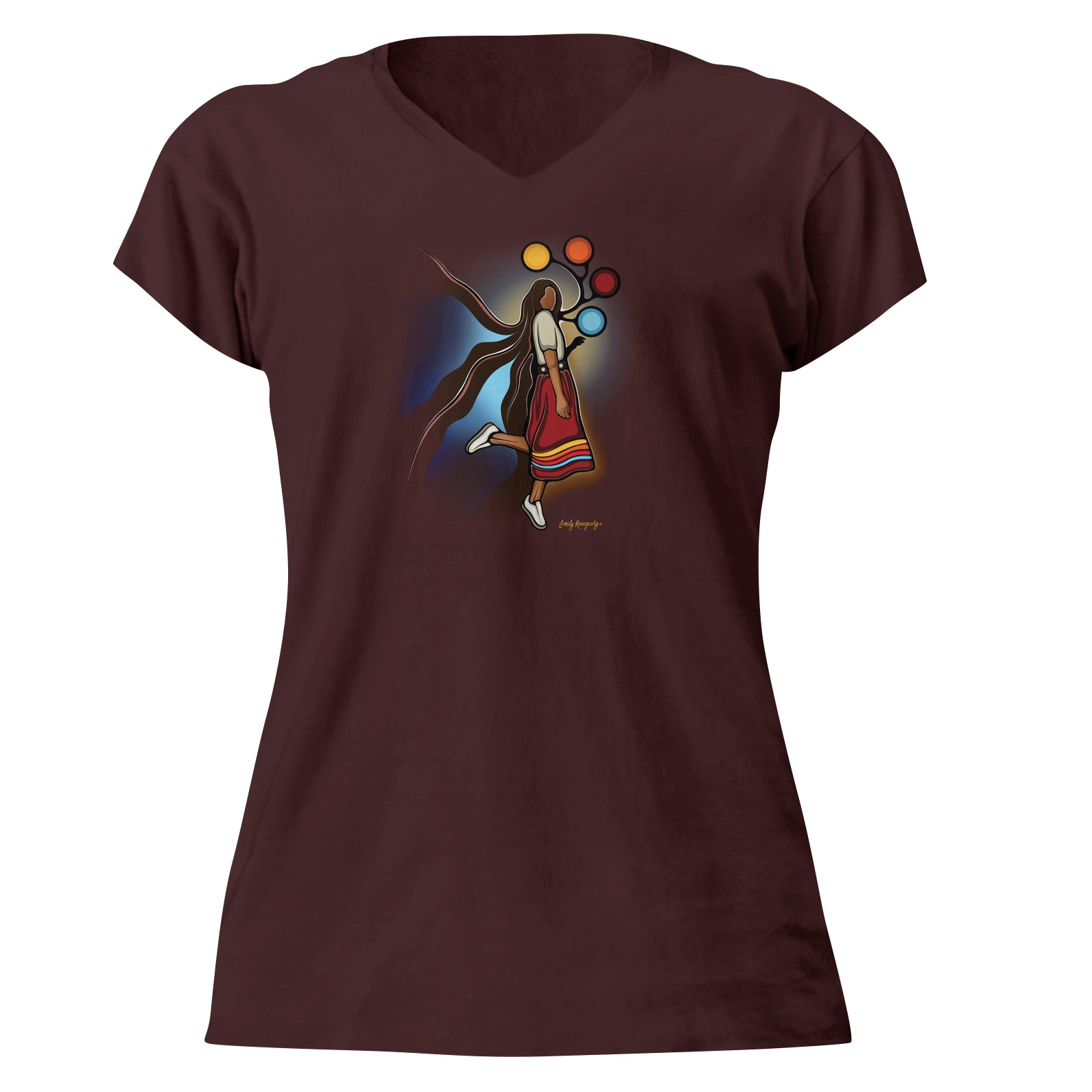 Emily Kewageshig A Skirt with a Story V-Neck Tshirt