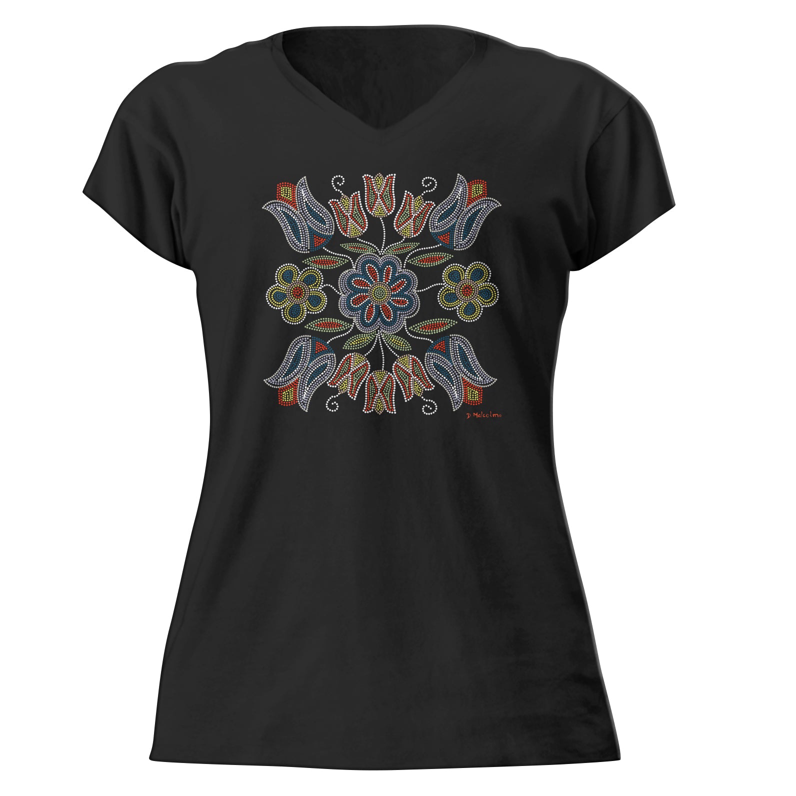 Deb Malcolm Silver Threads V-Neck Tshirt