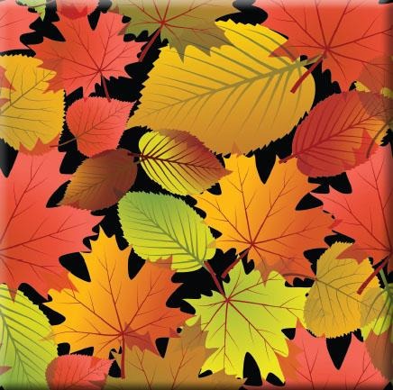 Fall Leaves - Black Ceramic Tile-trivet — Oscardo